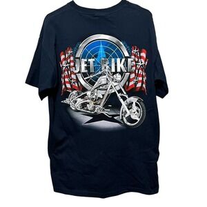 American Chopper Navy Jet Bike Mad Engine Tee Shirt LG NWT